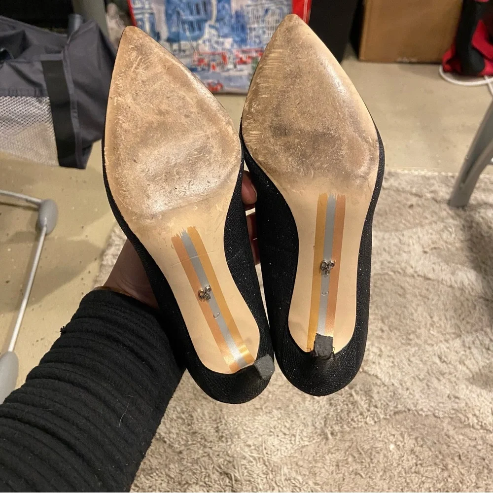 Sam Edelman Hazel Black Mesh Heels size 6 sparkly pumps - Picture 8 of 12